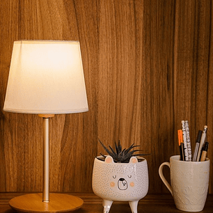 Lampara De Velador Slim Small Pantalla Algodón Crudo 3038Ct/83