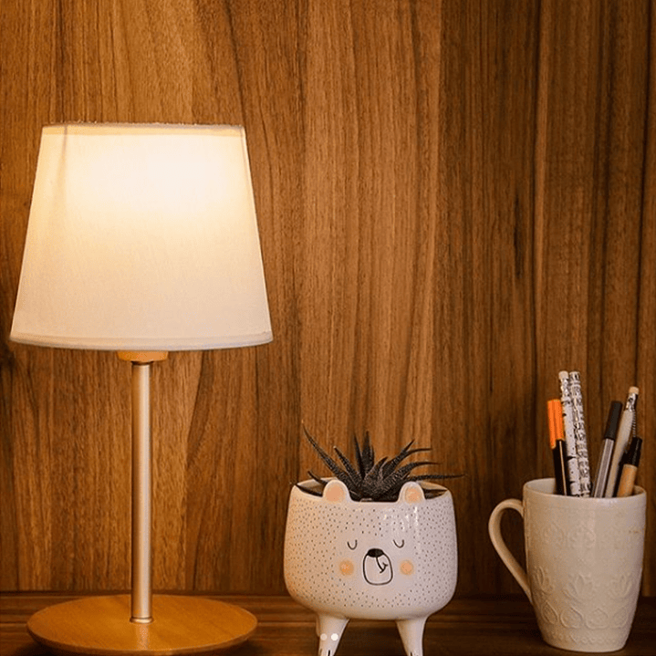 Lampara De Velador Slim Small Pantalla Algodón Crudo 3038Ct/83 2