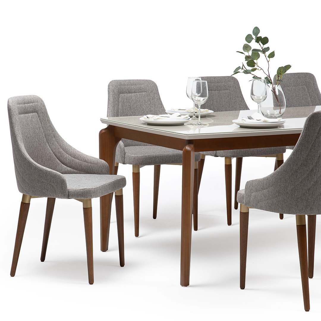 Comedor 2.1 Laurent Off White+8 Sillas Evelyn - Image 3
