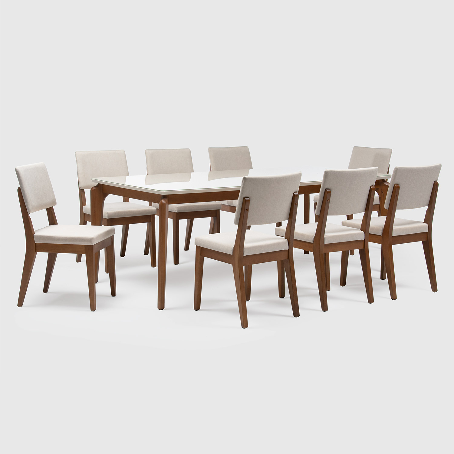 Comedor 2.1 Laurent Off White 8 sillas Ella 2