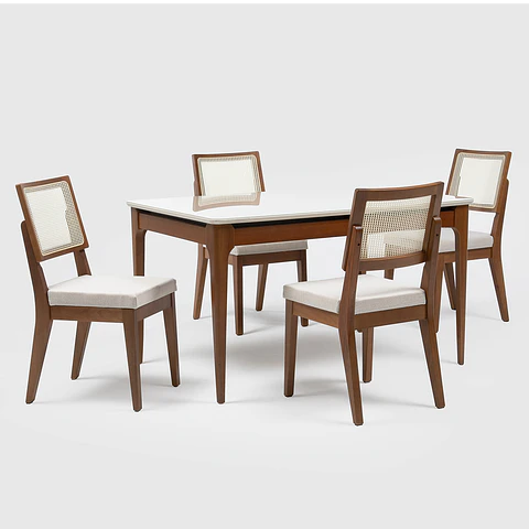 Comedor 1.35 Addar + 4 Sillas Saga Ratan ts L02