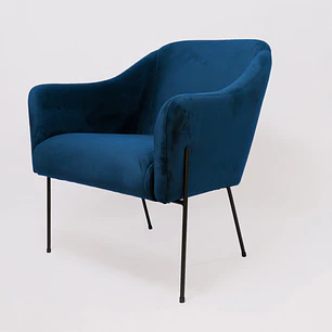 Sillon Hebe Veludo Azul 