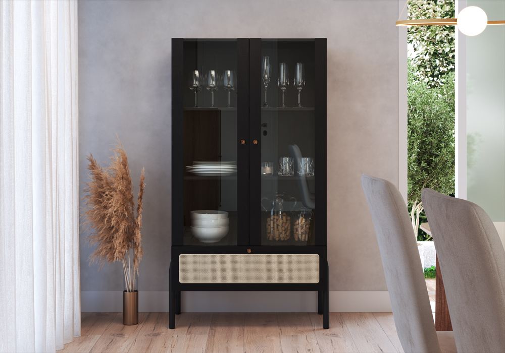 Vitrina 27963E Oslo Ratan Negro 1