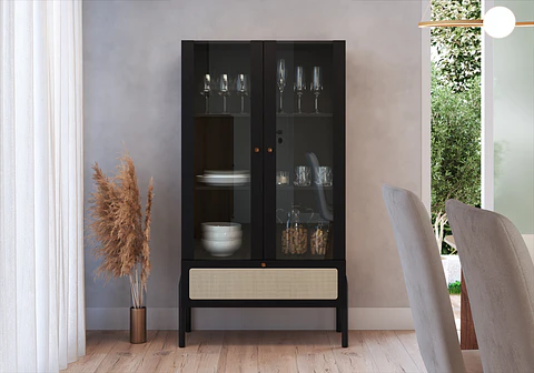 Vitrina 27963E Oslo Ratan Negro