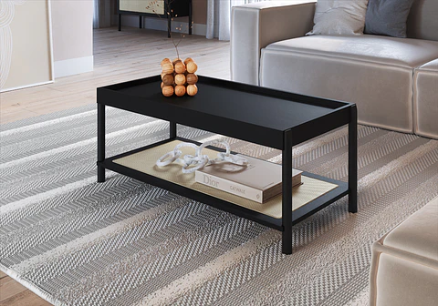 Mesa de Centro 27961E Oslo Ratan Negro