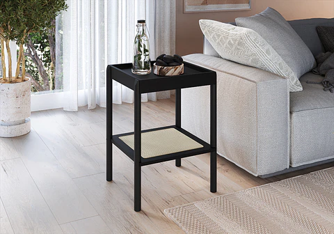 Mesa Lateral 27962E Oslo Ratan Negro