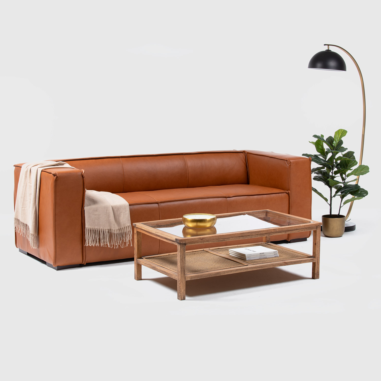 Sofá Aramís 2039 Camel 100% Cuero 1