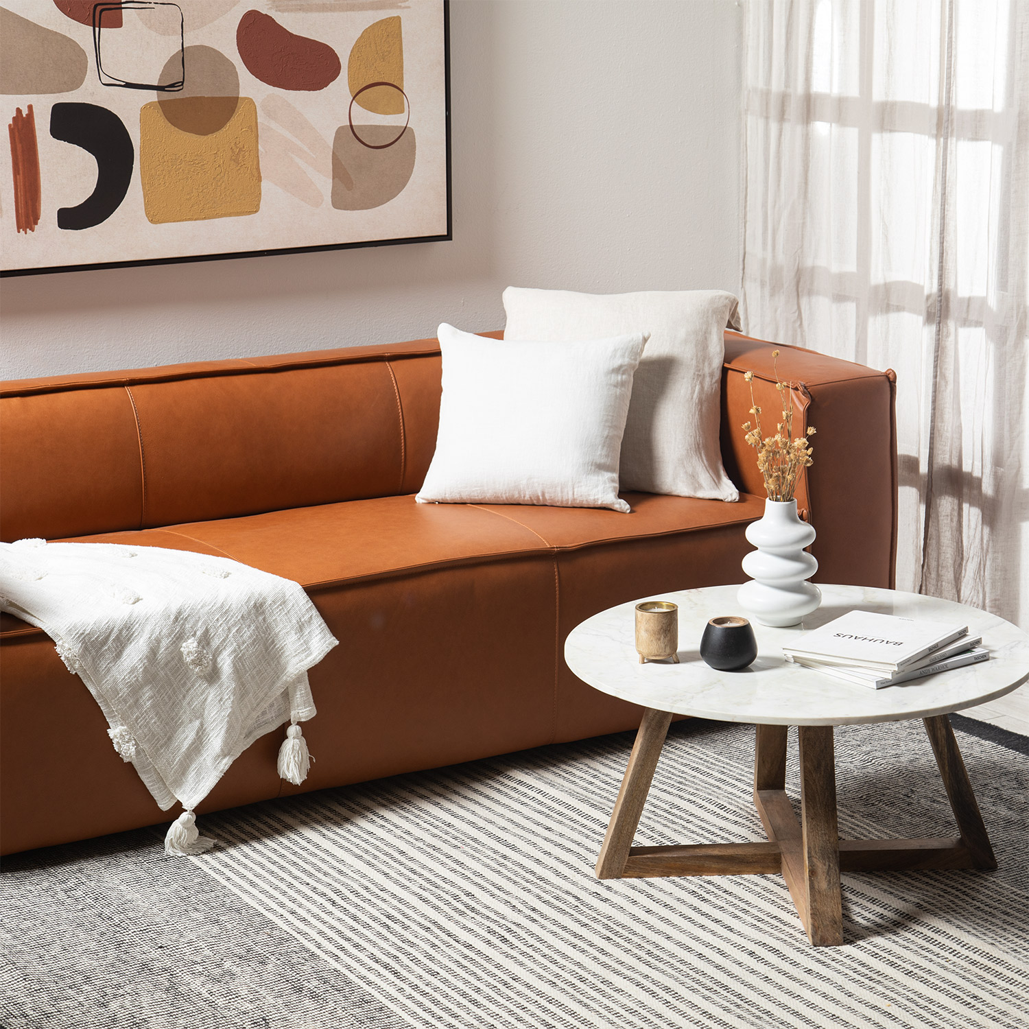 Sofá Aramís 2039 Camel 100% Cuero 8