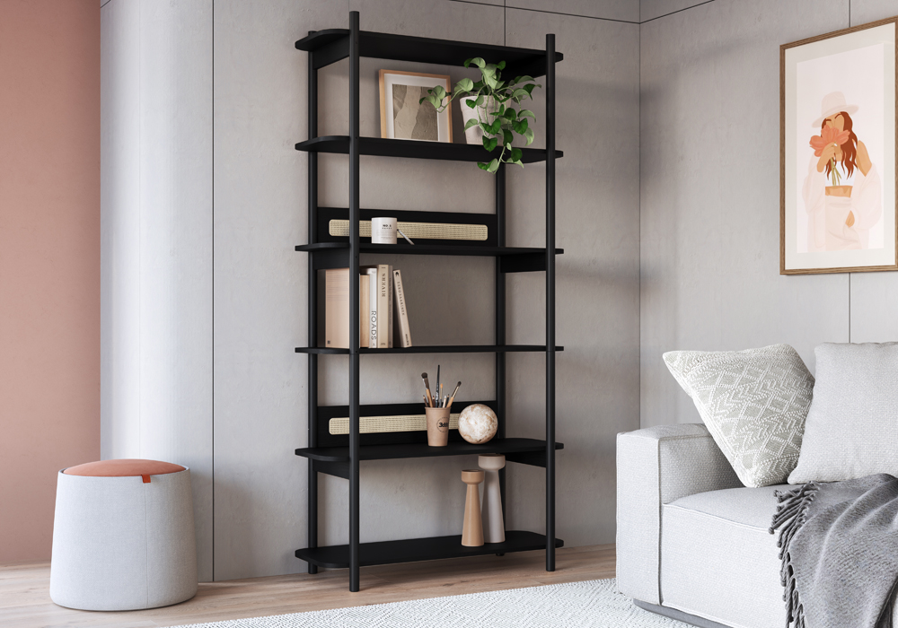 Estante 27965 6 Repisas Ratan Negro 1