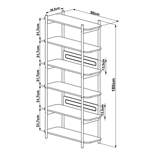Estante 27965 6 Repisas Ratan Negro