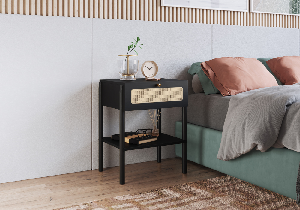 Velador 27932 1C Ratan Negro  1