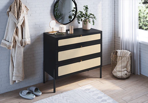 Comoda 27934E Ratan Negro