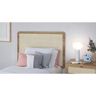 Set Respaldo 27966 1p + Velador 27932E Ratan Natural