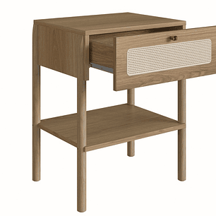 Set Respaldo 27966 1P + 1 Velador 27932E + 1 Comoda 27934E Ratan Natural