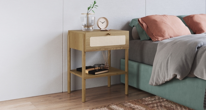 Set Respaldo 27967 2P + 2 Veladores 27932E + 1 Comoda 27934E Ratan Natural 5