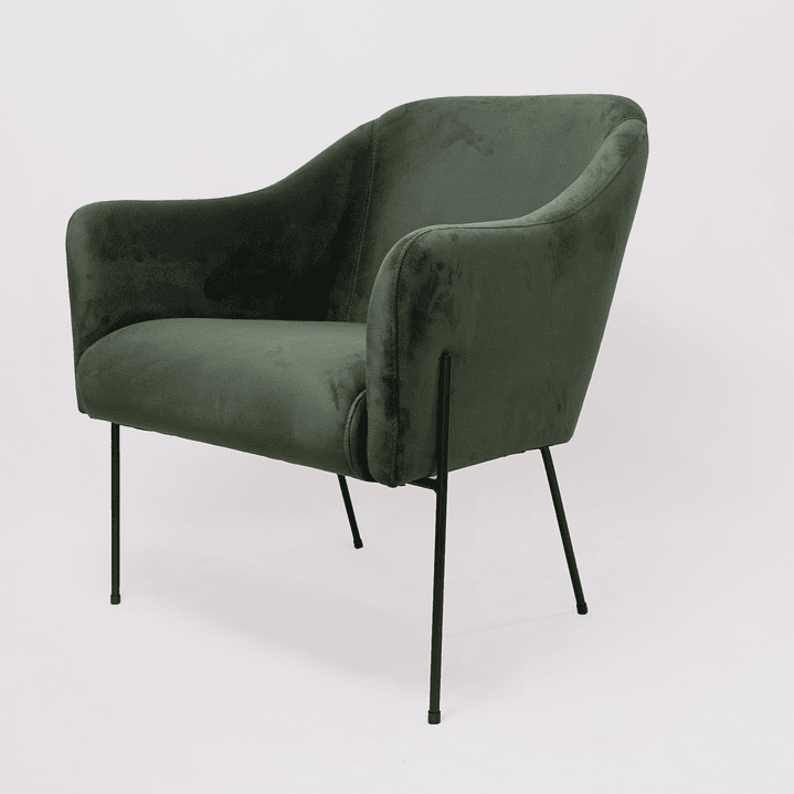 Sillon Hebe Veludo Verde 1