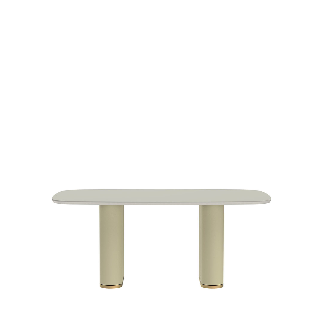 Comedor Lintz 1.8 off white gold + 6 sillas Beverly Gold - Image 5