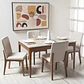 Comedor Addar 1.35 + 4 Silla Olive Natural  - Miniatura 1