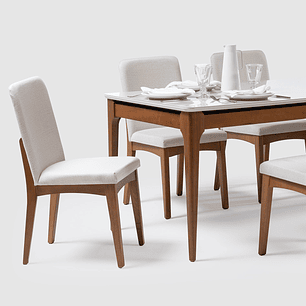 Comedor Addar 1.6 + 6 sillas Olive Natural