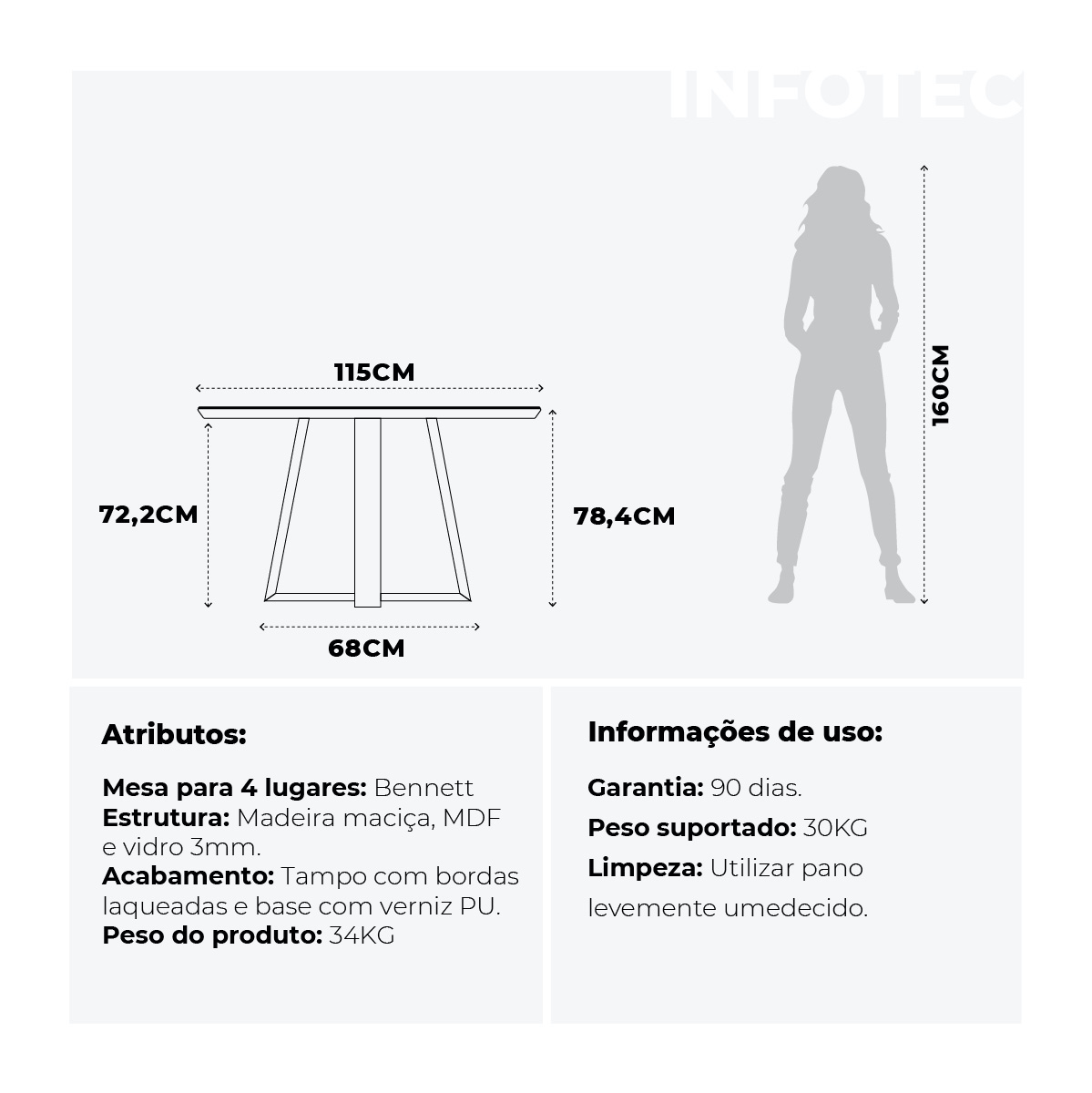 Comedor Bennet Redondo + 4 Sillas Selina Gold  6