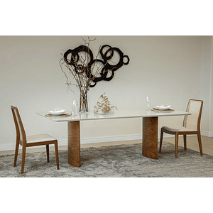 Mesa de Comedor Livia 1.8 (Base Iolanda) Off White Natural 100% Madera