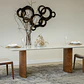 Mesa de Comedor Livia 2.2 (Base Iolanda) Off White Natural Base 100% Madera - Miniatura 1