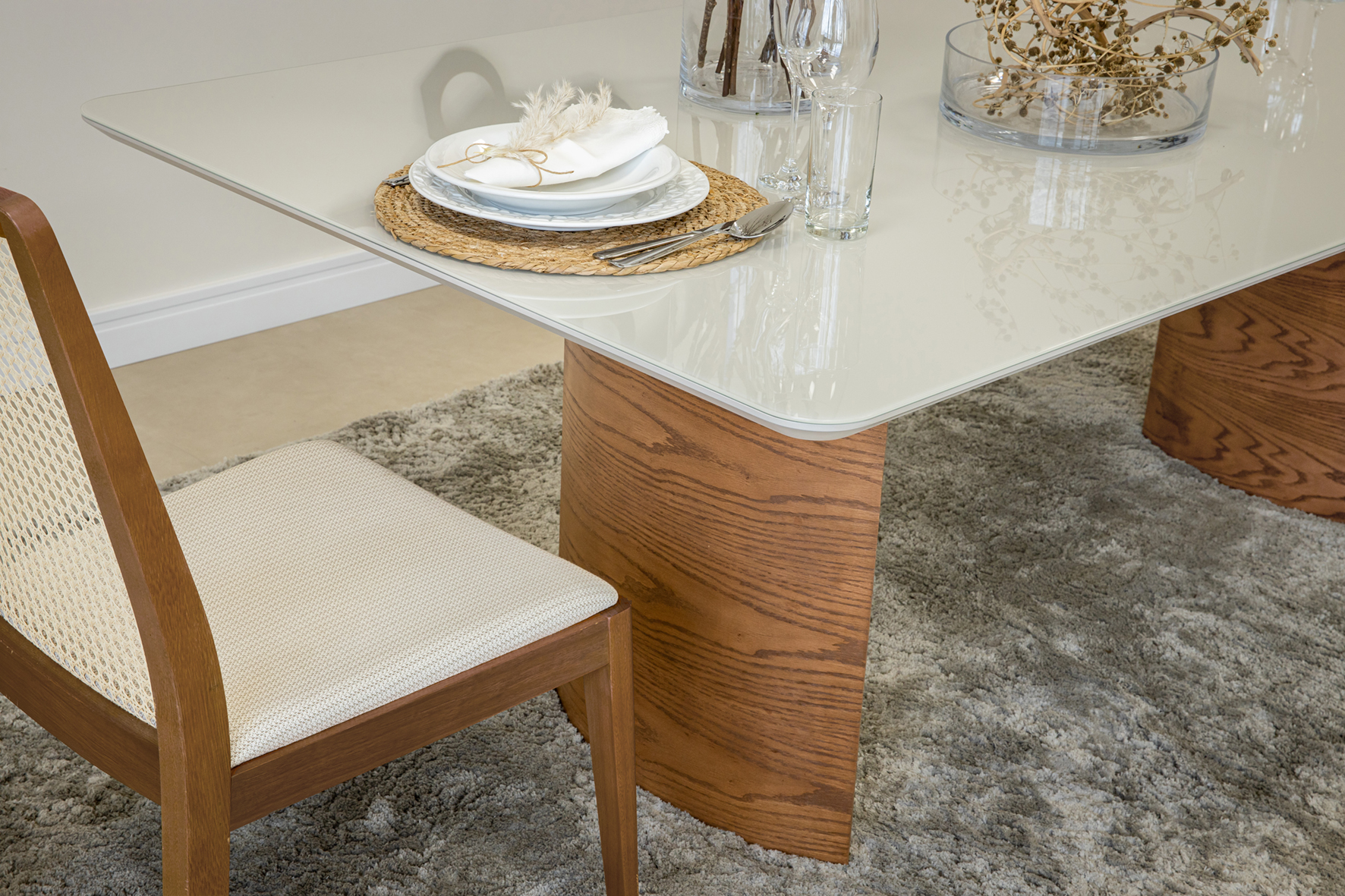 Mesa de Comedor Livia 2.2 (Base Iolanda) Off White Natural Base 100% Madera 5