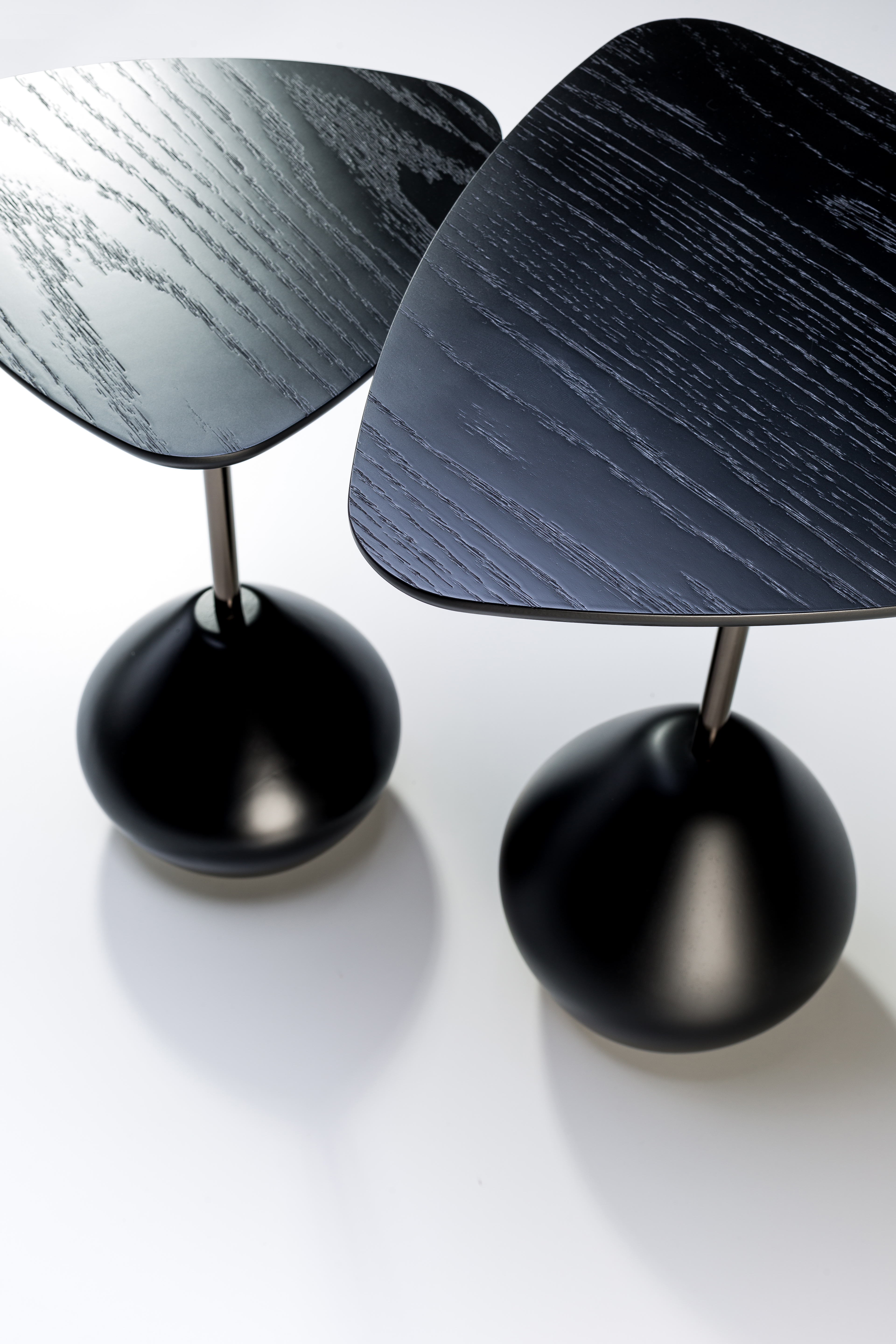 Set Mesas Lateral Clara Negro 100% Madera 2