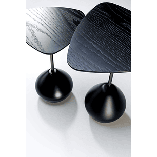 Set Mesas Lateral Clara Negro 100% Madera