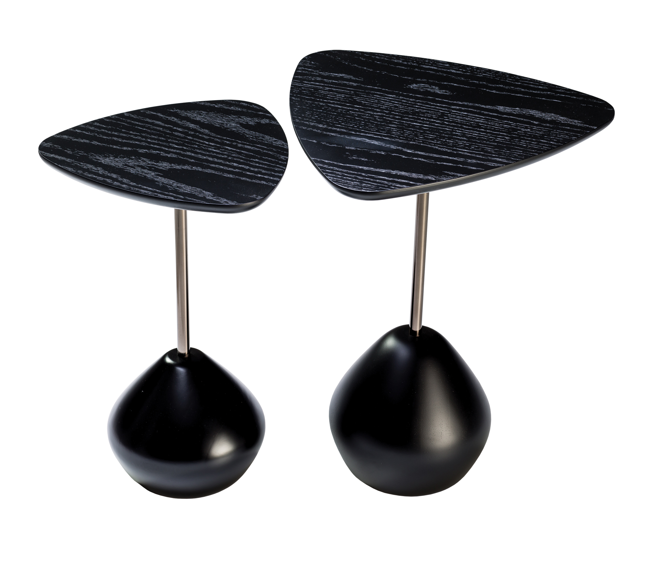 Set Mesas Lateral Clara Negro 100% Madera 3