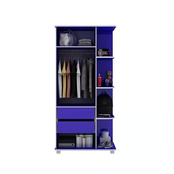 Closet Rally 2 Puertas + Repisa Azul 3
