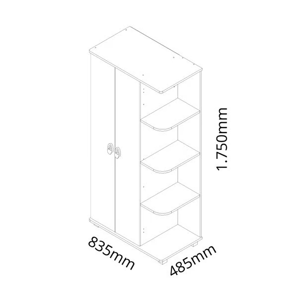 Closet Rally 2 Puertas + Repisa Azul 4