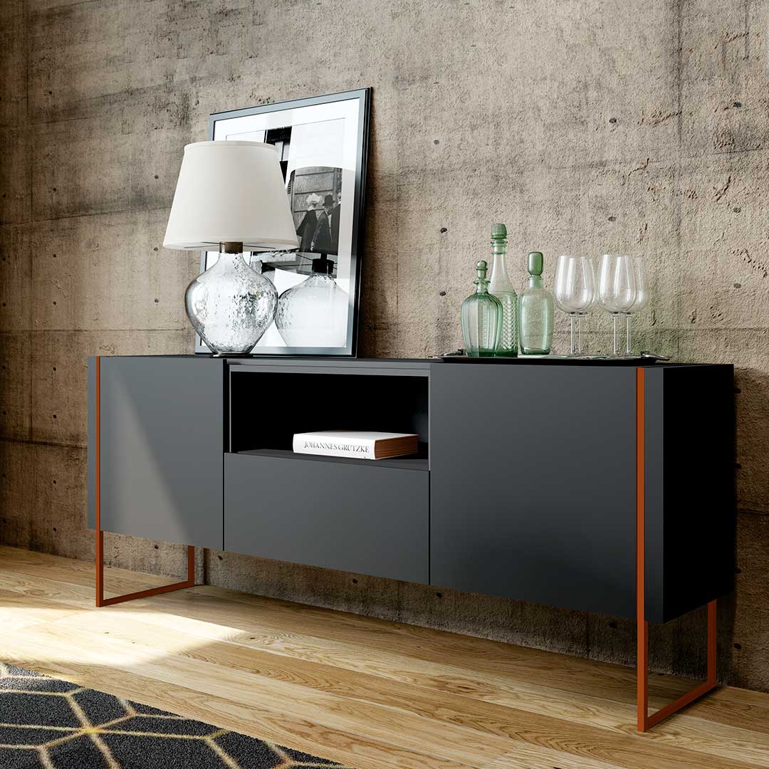 Buffet Vesta Gris 1.8 Pata Cobre 1