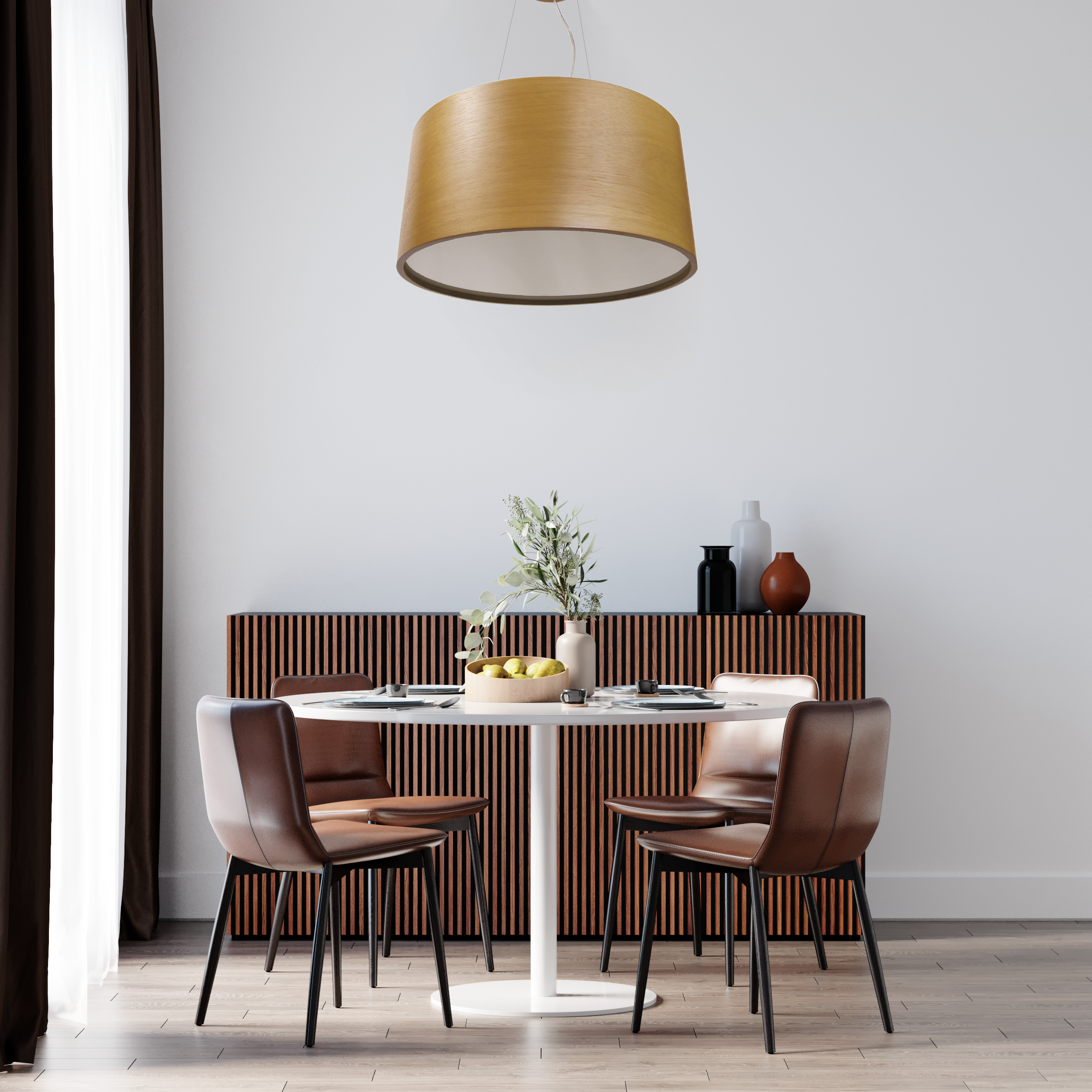 Lampara colgante navi diam.53cm castaño 2634CT 2