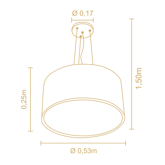 Lampara colgante navi diam.53cm castaño 2634CT