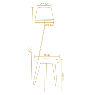 Lampara de pie con mesa incorporada tria 3035IB83