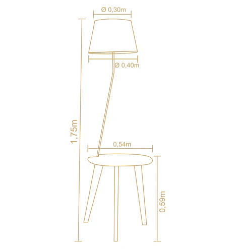 Lampara de pie con mesa incorporada tria 3035IB83