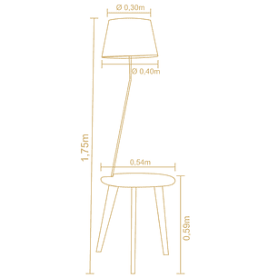 Lampara de pie con mesa incorporada tria 3035IB83