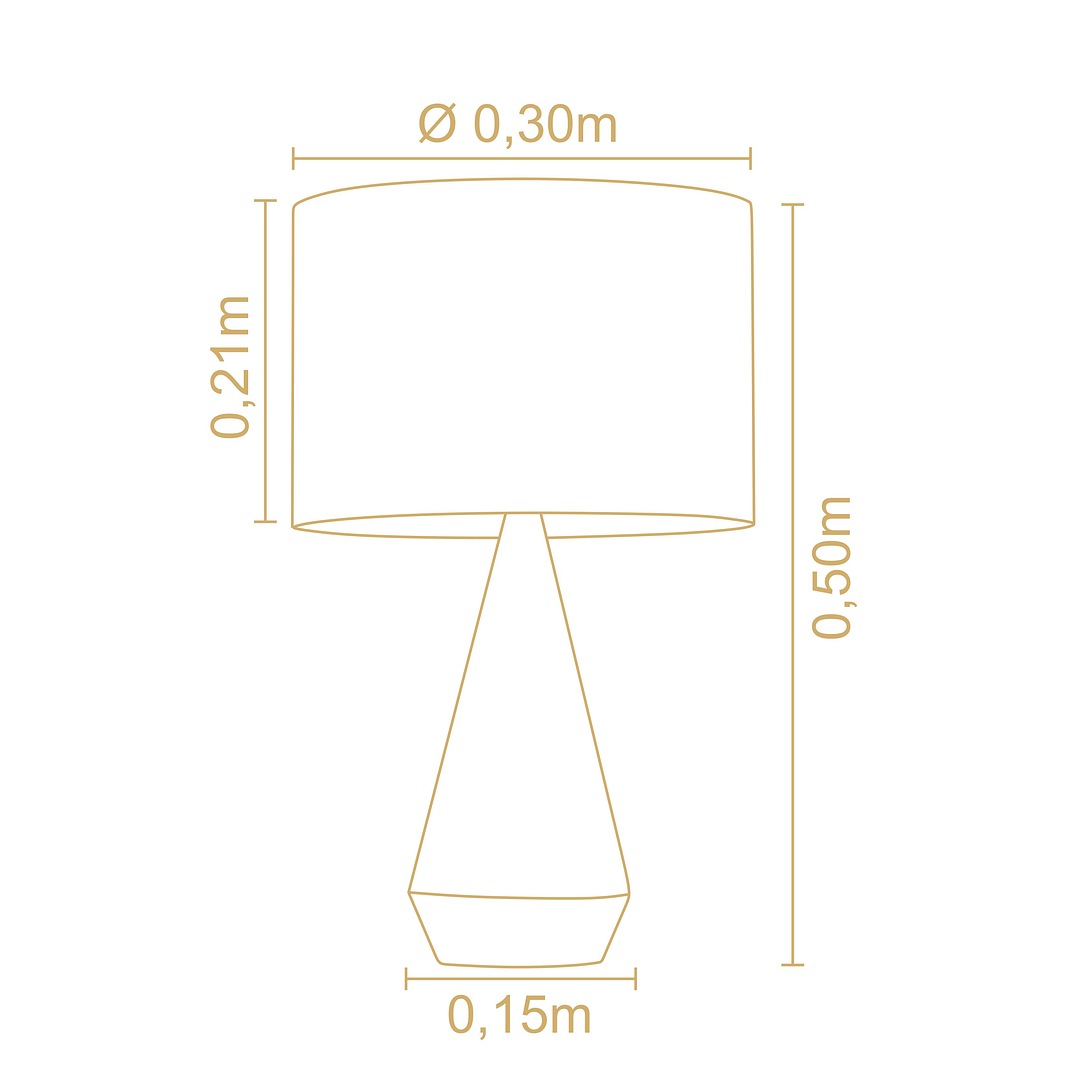 Lampara de mesa garabe cónico cúpula lino 3196PT86 - Image 2