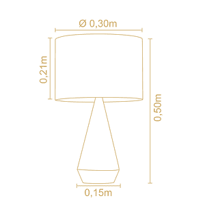 Lampara de mesa garabe cónico cúpula lino 3196PT86