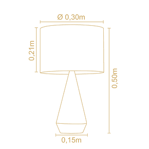 Lampara de mesa garabe cónico cúpula lino 3196PT86