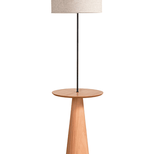 Lampara de pie con mesa incorporada Stella cúpula lino rustico 3207CT84