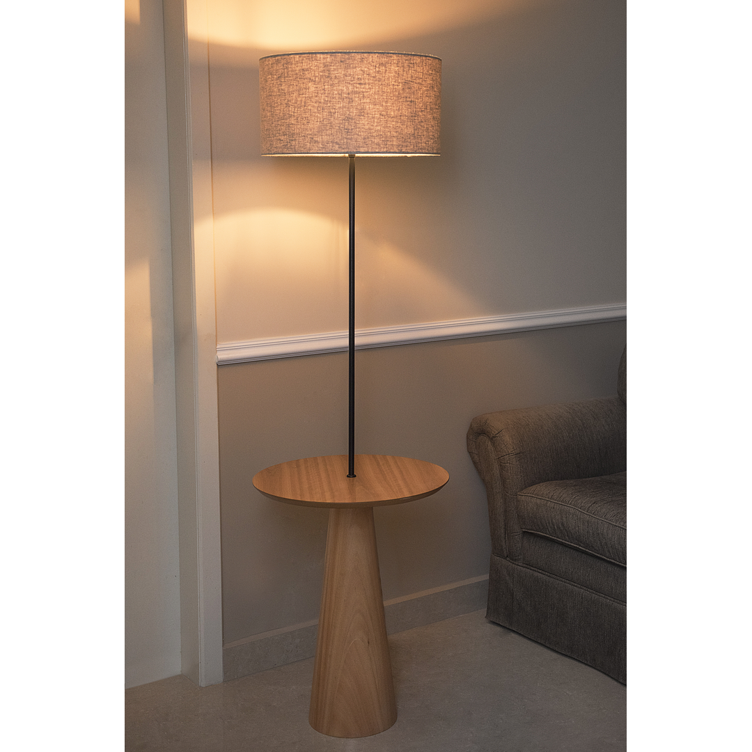 Lampara de pie con mesa incorporada Stella cúpula lino rustico 3207CT84 - Image 2