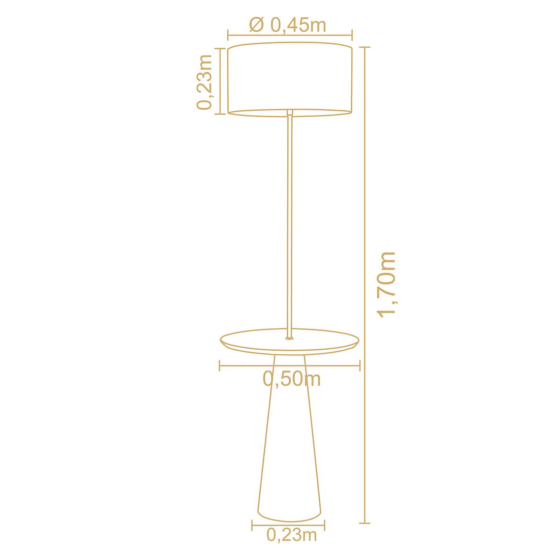 Lampara de pie con mesa incorporada Stella cúpula lino rustico 3207CT84 - Image 3