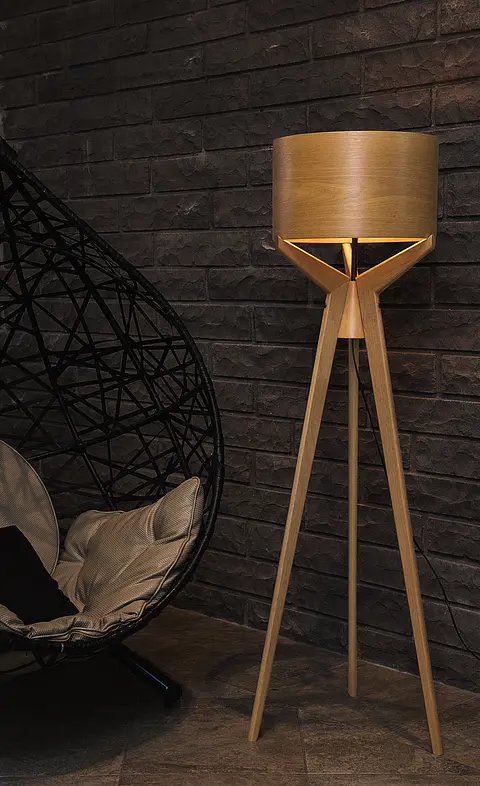 Lampara de pie Navi cúpula madera 3215CT