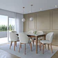 Comedor Addar 1.8 Ow + 6 Sillas Alba Natural Soft Palha - Miniatura 1