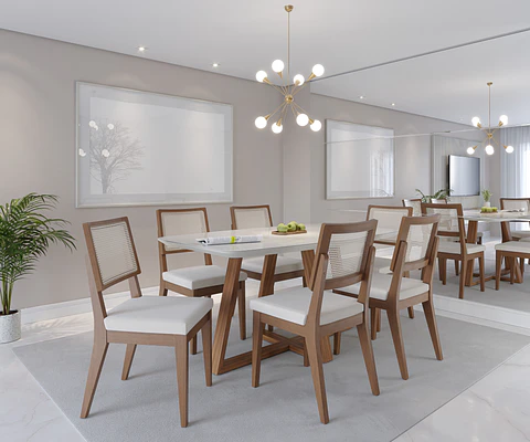Comedor Bennet 1.6 + 6 Sillas Saga Ratan TS L02