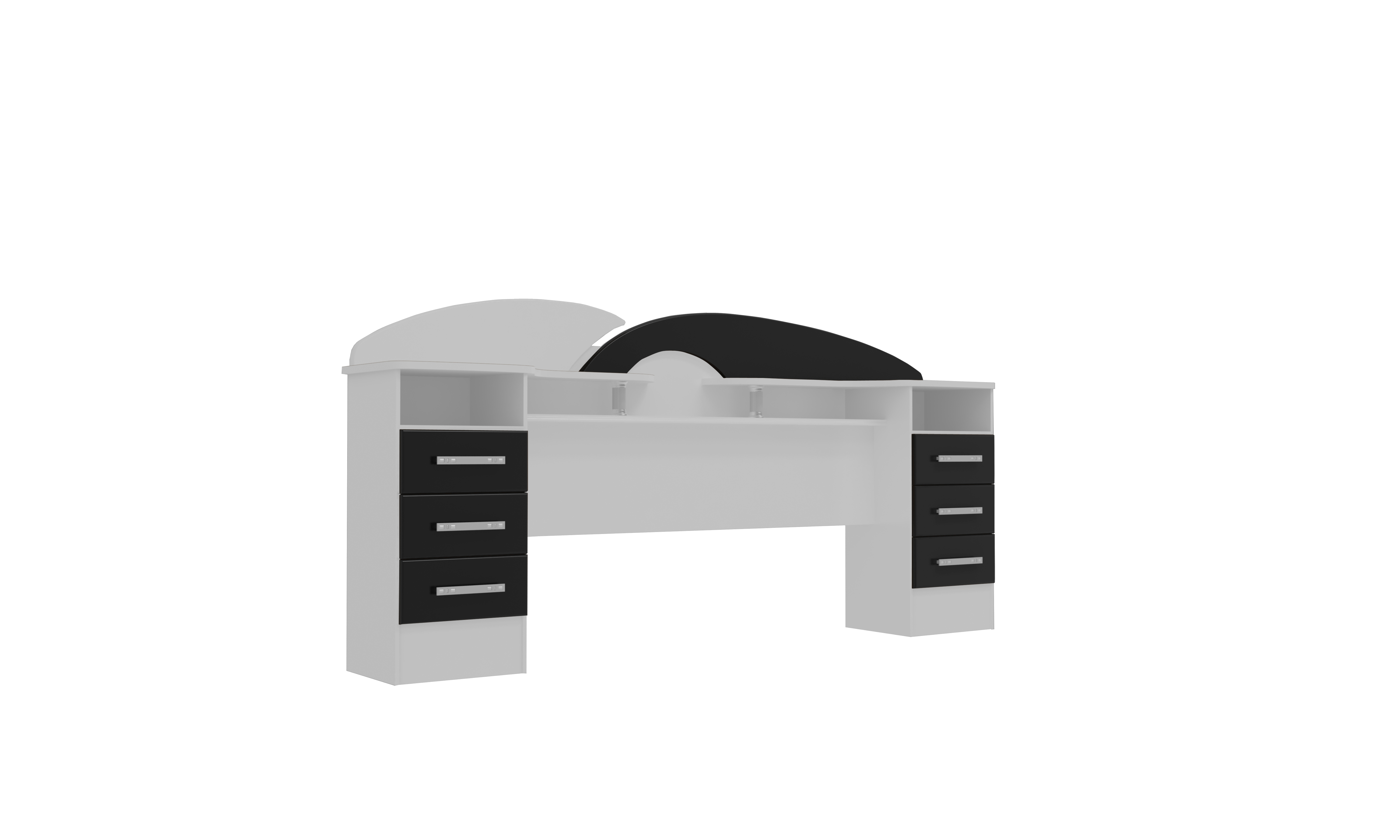 Cama Premium Blanco/ Negro 2