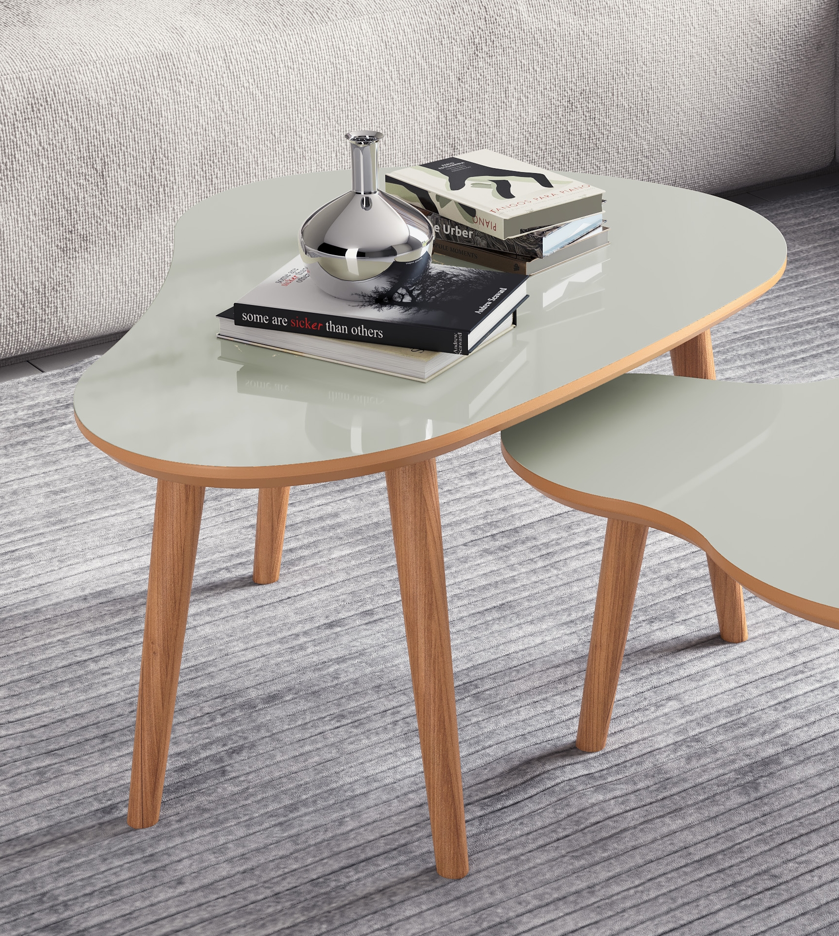 Set Mesas de Centro Orgánica Tb615 TB616 Off White 3