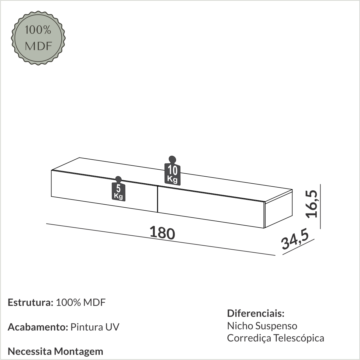 Rack Aereo 1.8 Tb195 Castaño Off White 4